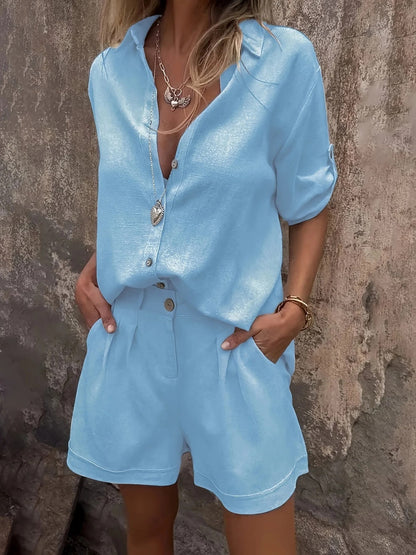Women's Short Linen Set