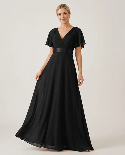 Empire Waist Chiffon Maxi Bridesmaid Dress
