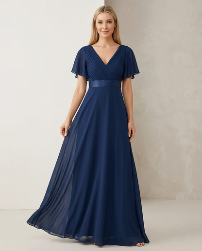 Empire Waist Chiffon Maxi Bridesmaid Dress