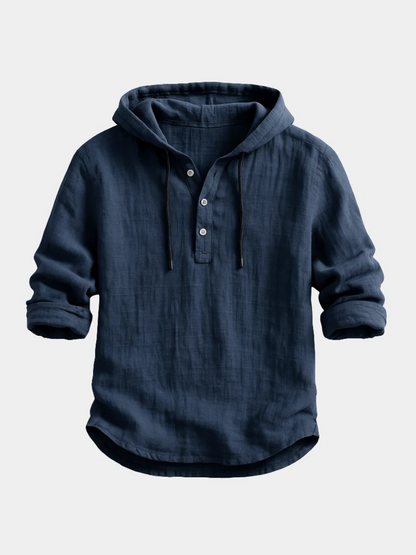 Linen Hooded Shirt