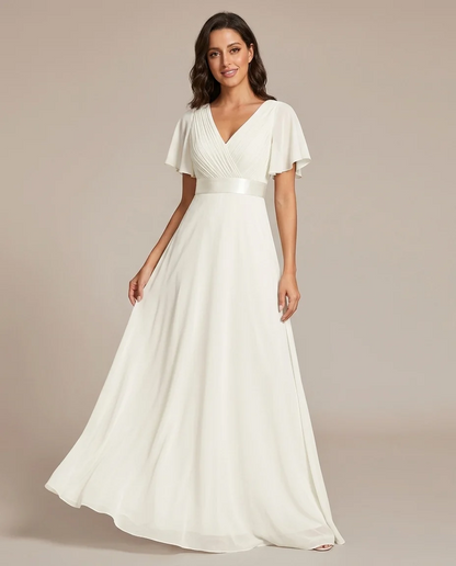 Empire Waist Chiffon Maxi Bridesmaid Dress