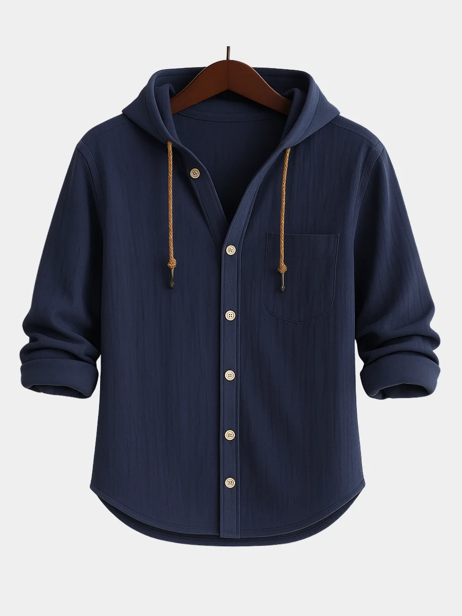Men's Soft Cotton Hooded Shirt