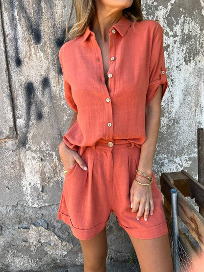 Women's Short Linen Set