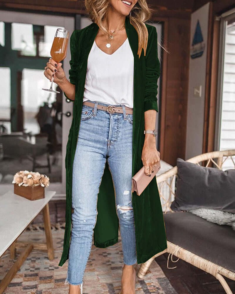 Women's Velvet Duster Cardigan