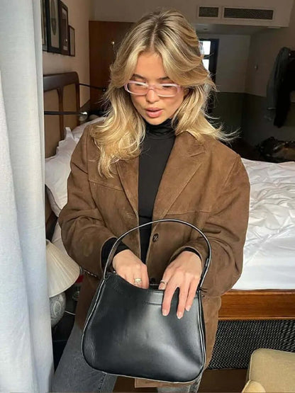 Women's Brown Zip-Up Jacket