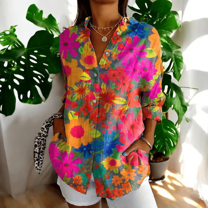 Women's Elegant Vintage Collared Blouse