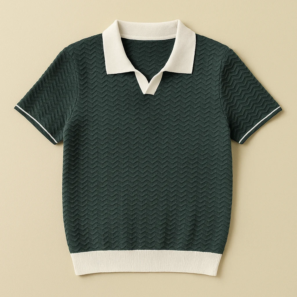 Men's Textured Polo Shirt