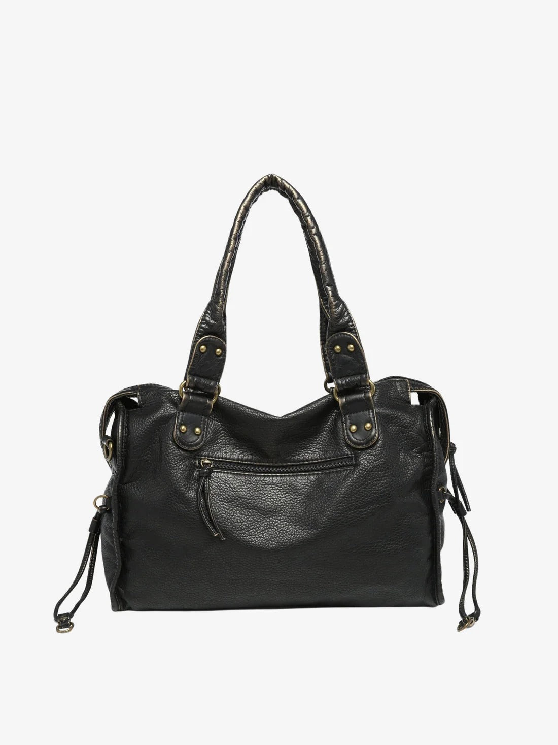 Black Faux Leather Shoulder Bag