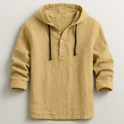 Linen Hooded Shirt