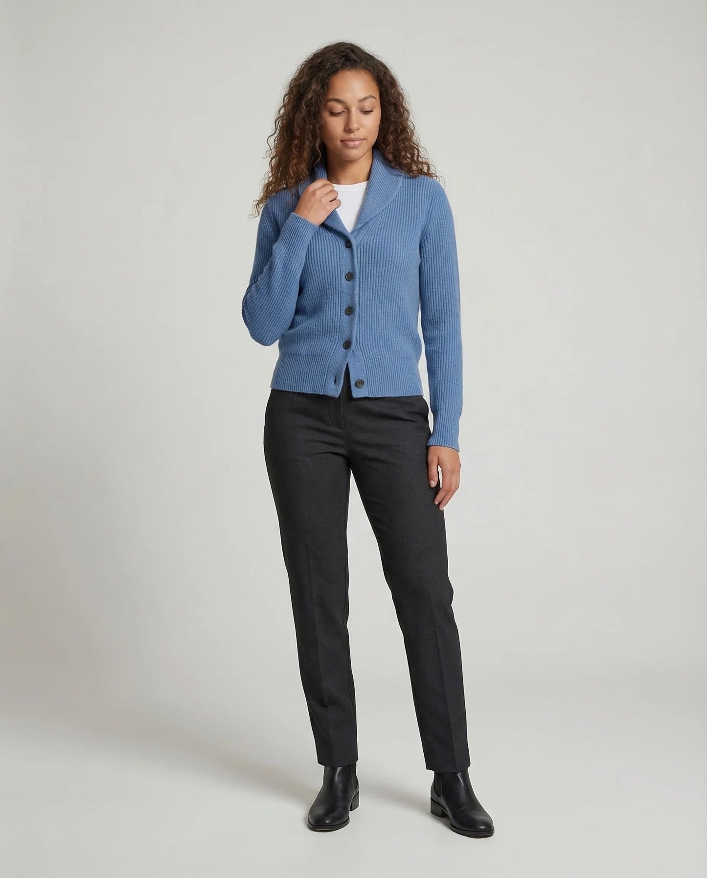 Women's Lapel Collar Knit Cardigan