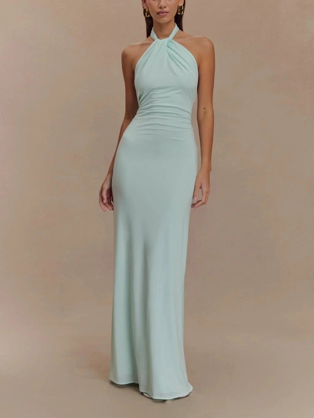 Megan Slinky Halter Maxi Dress