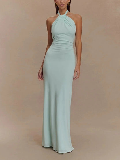 Megan Slinky Halter Maxi Dress