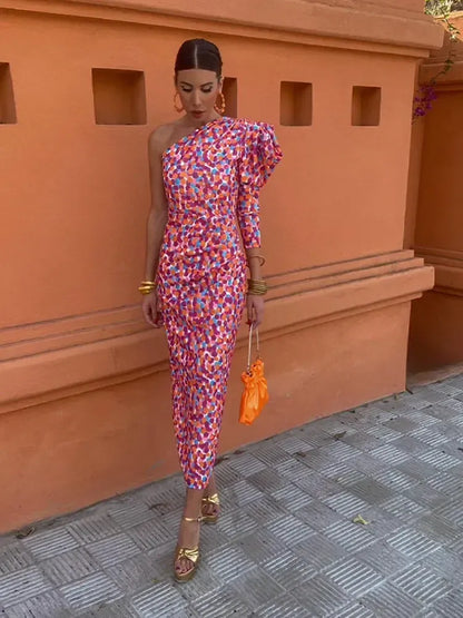 Nicki One-Shoulder Midi Dress