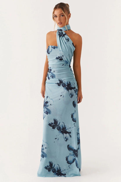 Valda Floral Halter Maxi Dress
