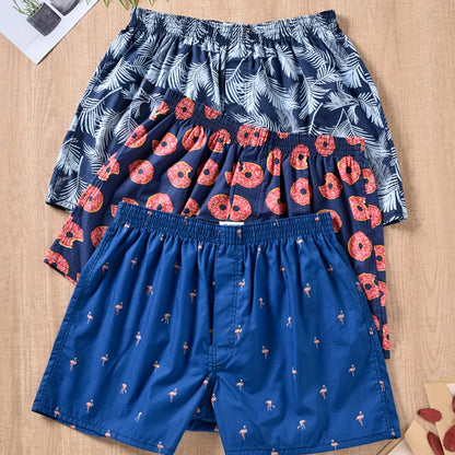 Men's Plant Print Boxers (Pack of 3)