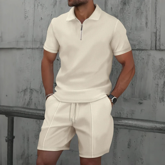 Men's Zip Polo and Shorts Co-Ord Set