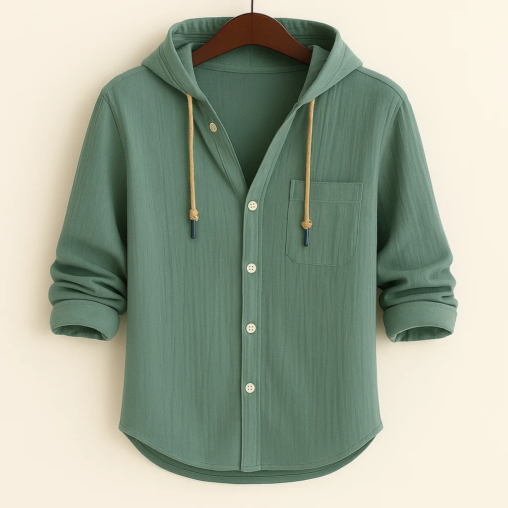 Men's Soft Cotton Hooded Shirt