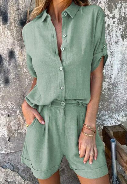 Women's Short Linen Set