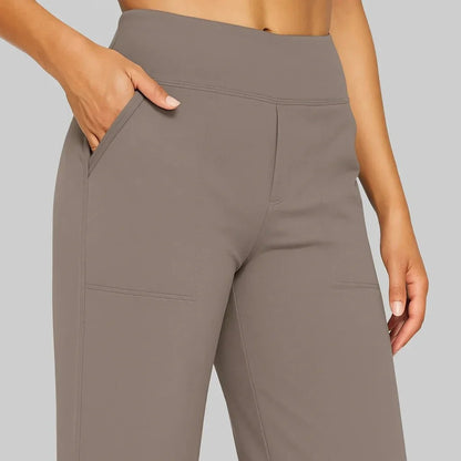 Women's High-Waisted Stretch Wide-Leg Pants