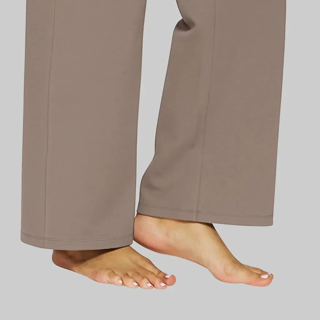 Women's High-Waisted Stretch Wide-Leg Pants