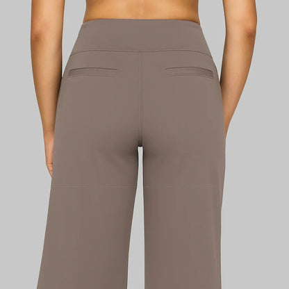 Women's High-Waisted Stretch Wide-Leg Pants