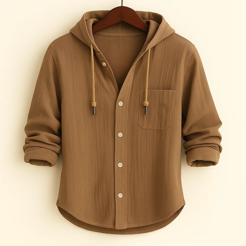 Men's Soft Cotton Hooded Shirt