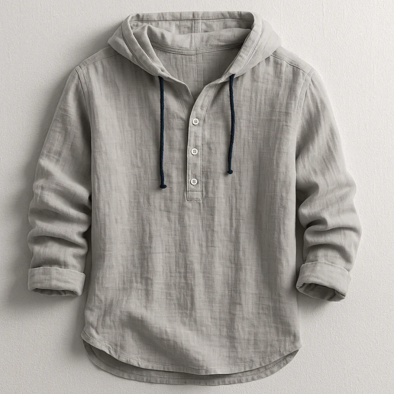 Linen Hooded Shirt