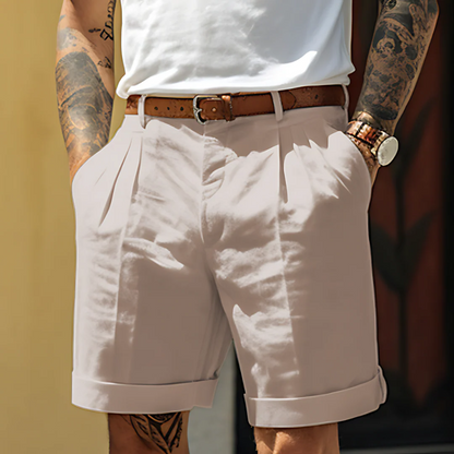 Men's Linen Cotton Tailored Chino Shorts