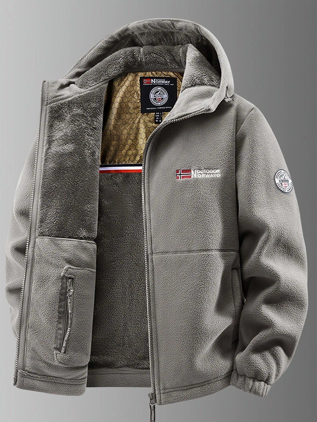Fleece Thermal Jacket with Wind-Resistant Shell
