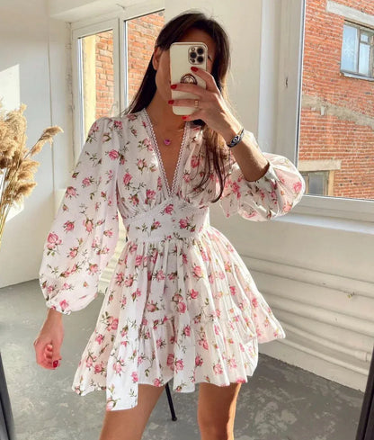 Carole Floral Puff Sleeve Mini Dress