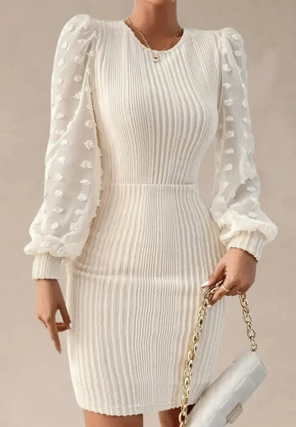 Sabrina Cream Tulle Sleeve Dress