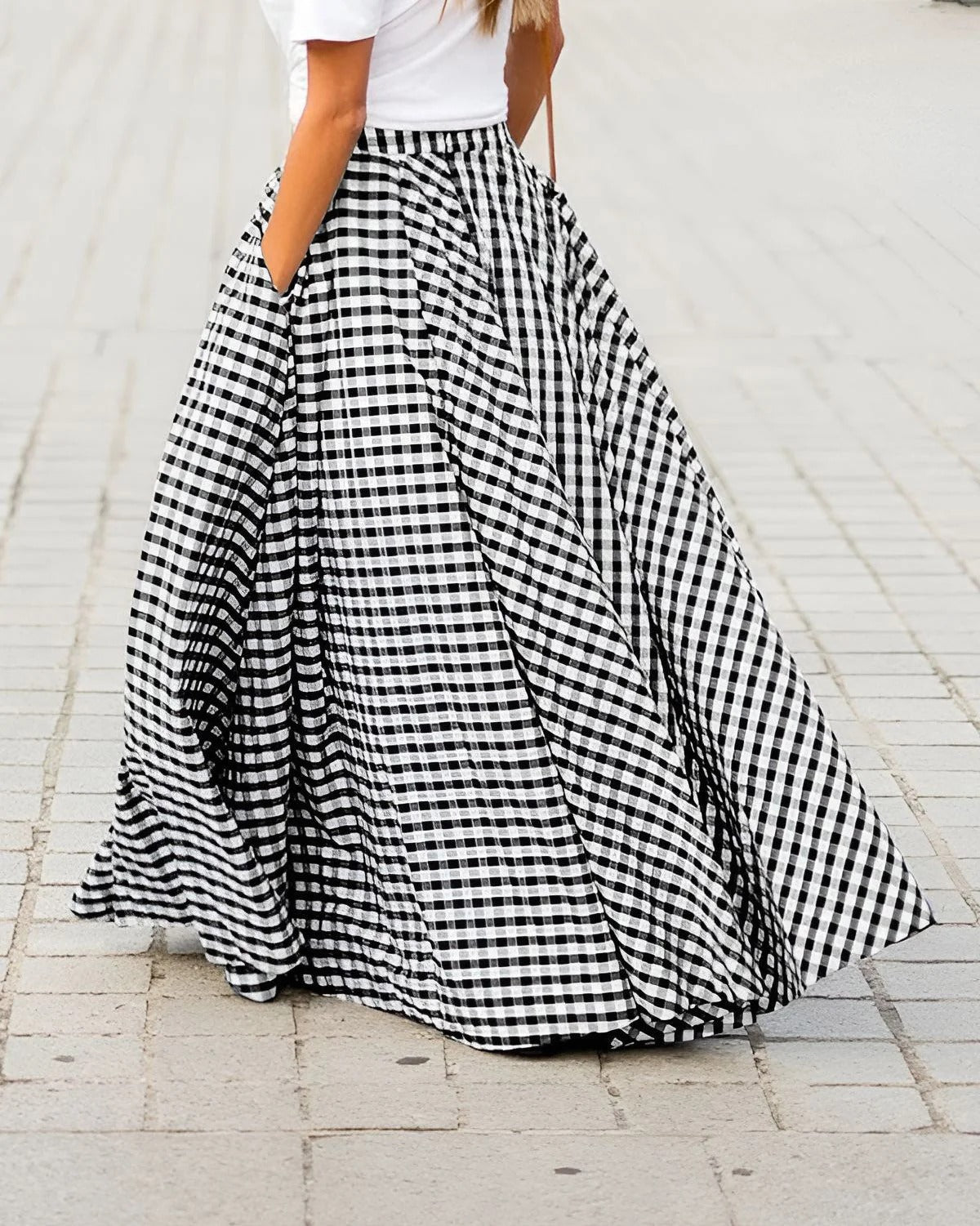 Lettice Checked Midi Skirt