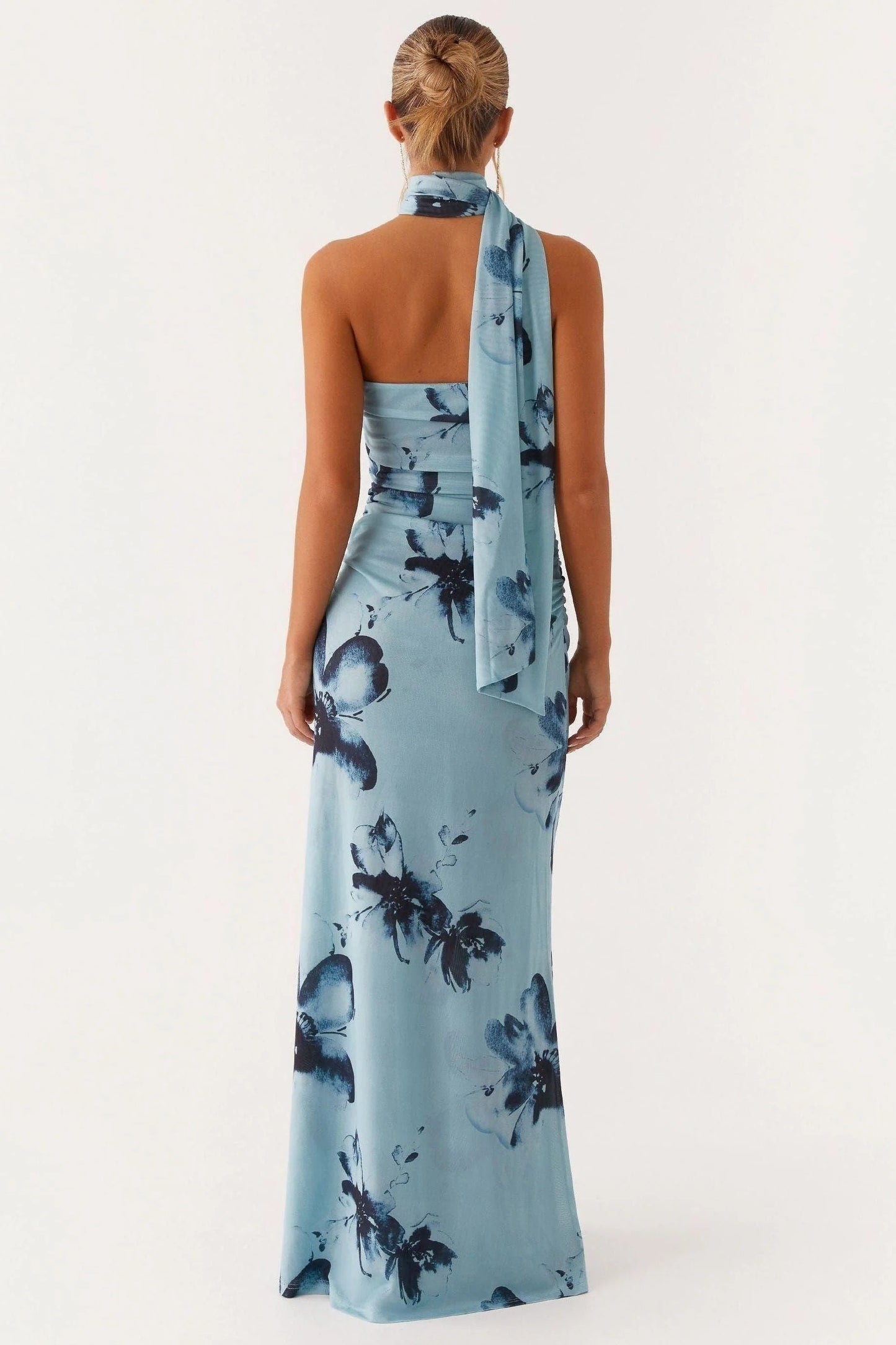 Valda Floral Halter Maxi Dress