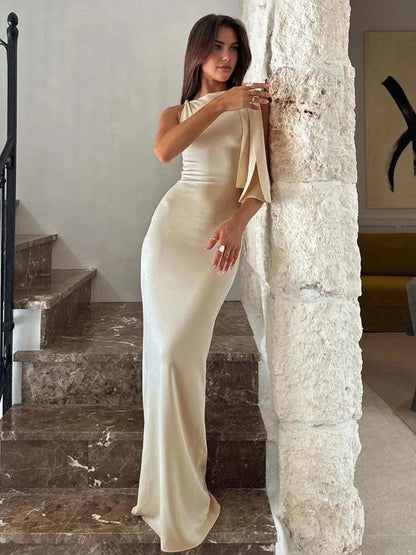 Willow Shoulder Tie Evening Dress