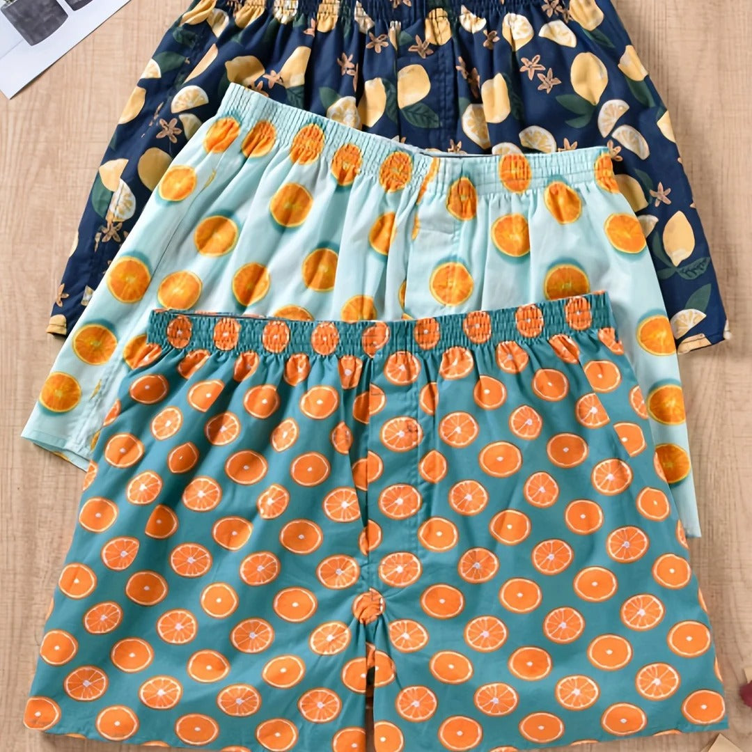 Men's Plant Print Boxers (Pack of 3)