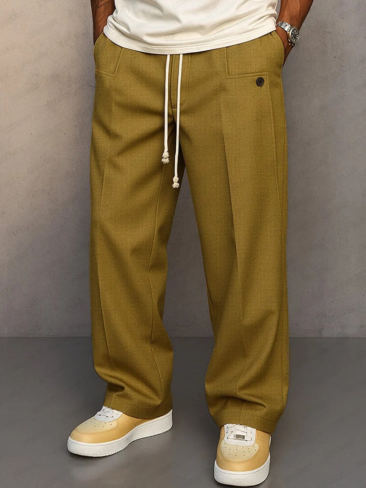 Elegant Drawstring Trousers with Tailored Cut