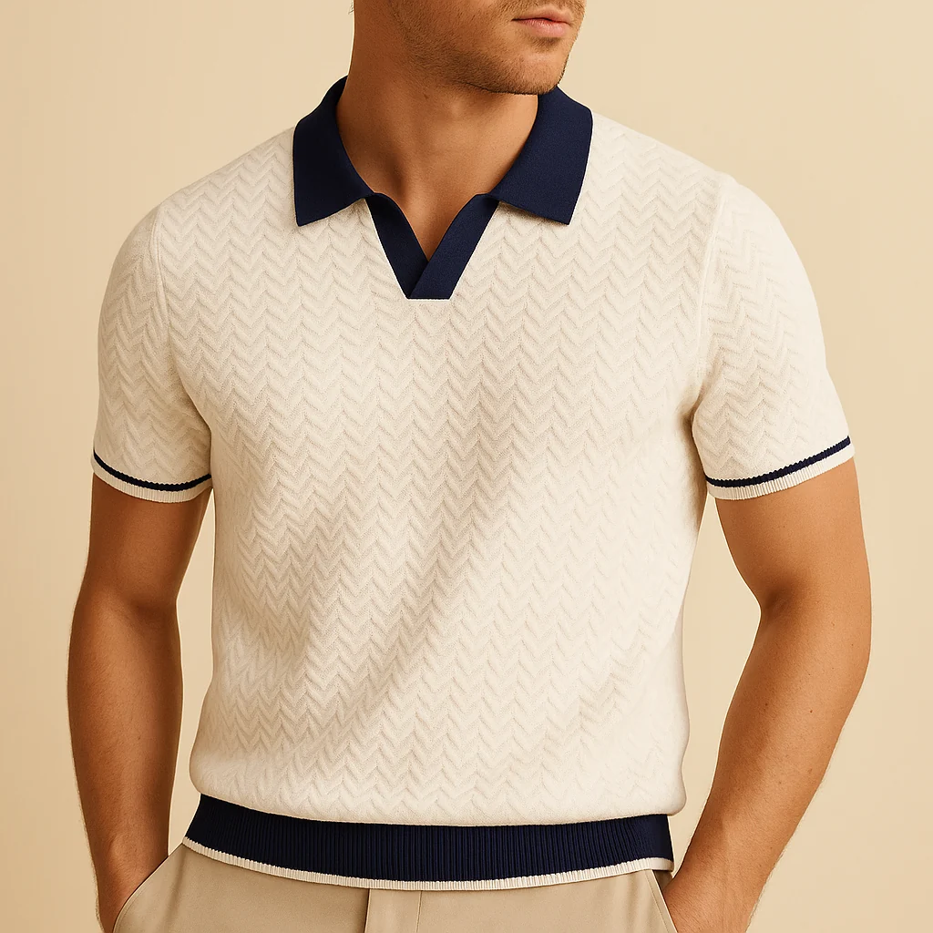 Men's Textured Polo Shirt