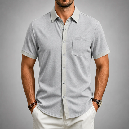 Textured Button-Front Shirt
