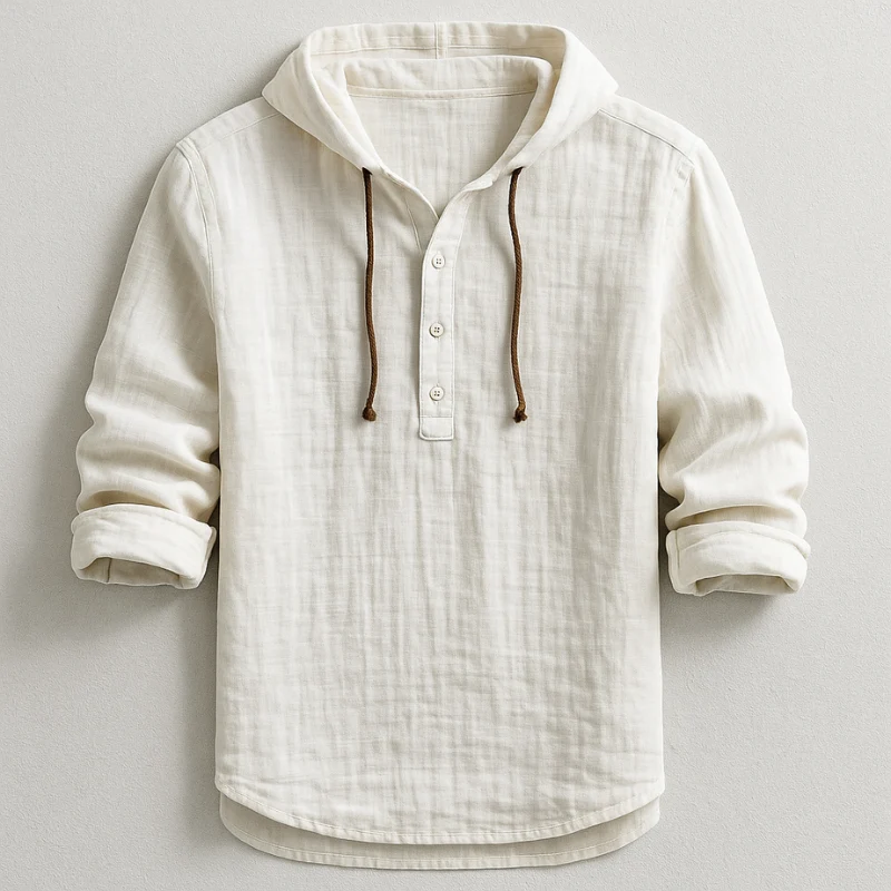 Linen Hooded Shirt