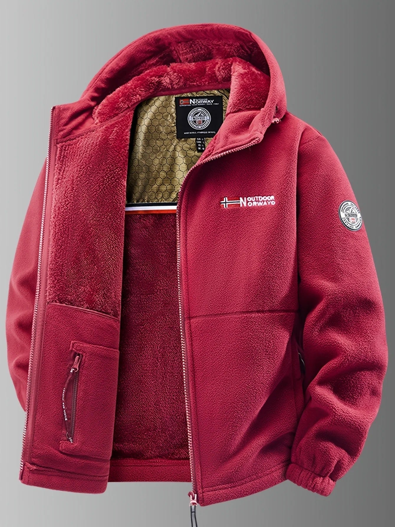 Fleece Thermal Jacket with Wind-Resistant Shell