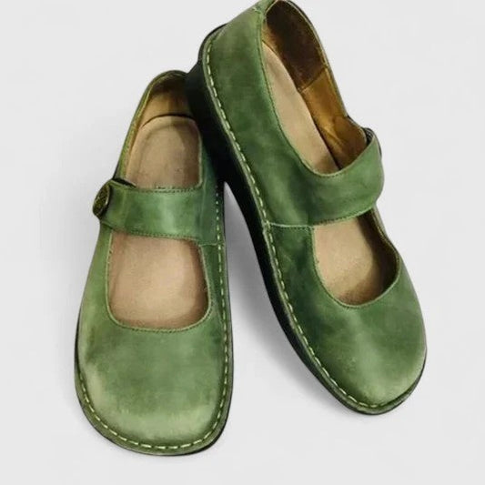 Women's Mary Jane Flats with Velcro Strap