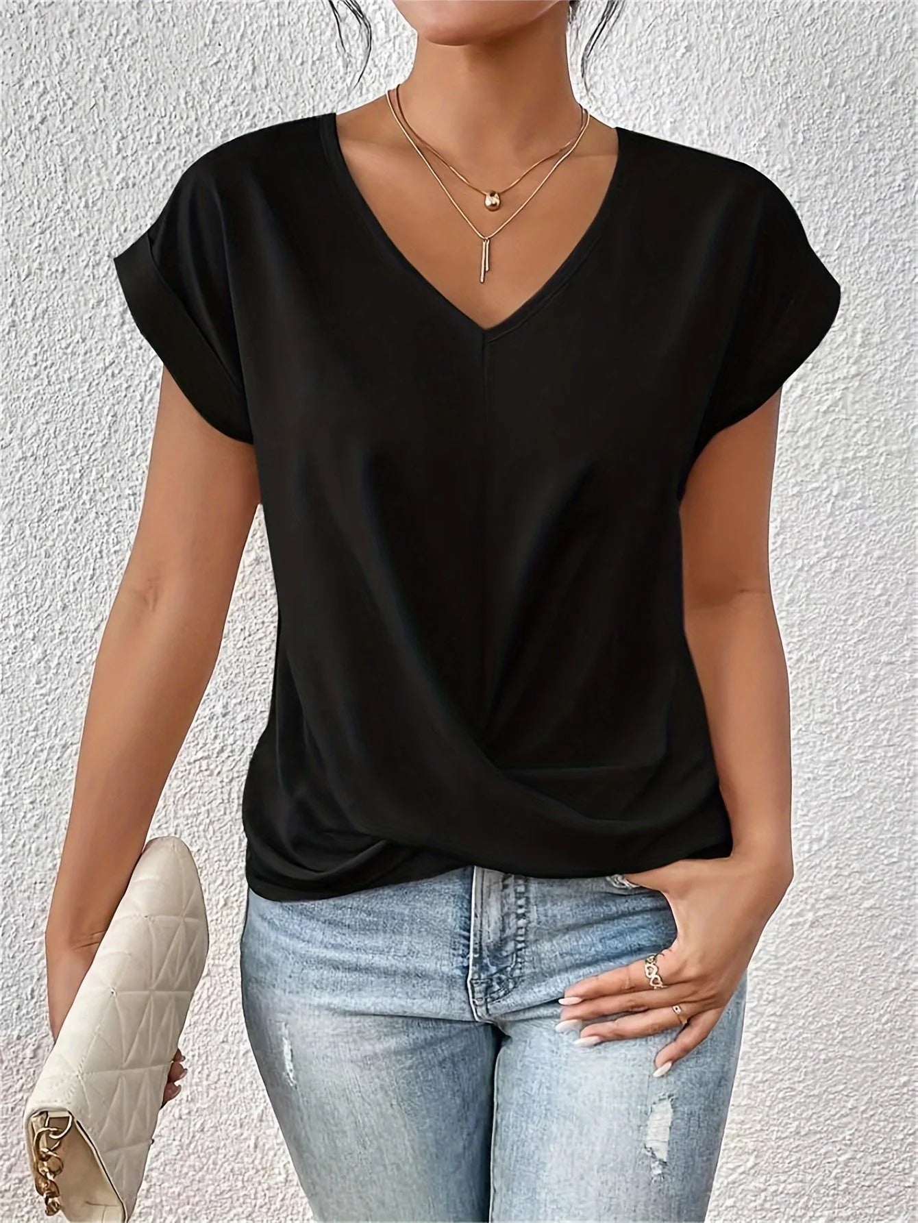 Women's Elegant V-Neck T-Shirt
