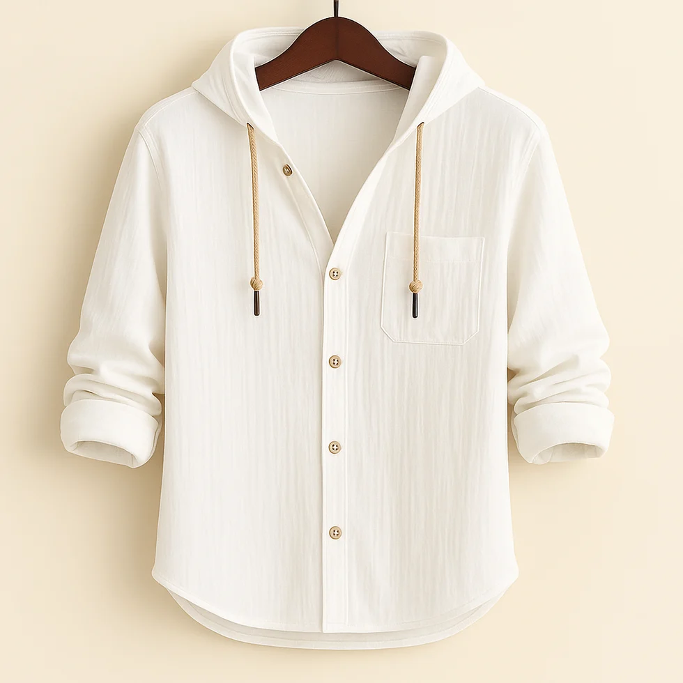 Men's Soft Cotton Hooded Shirt