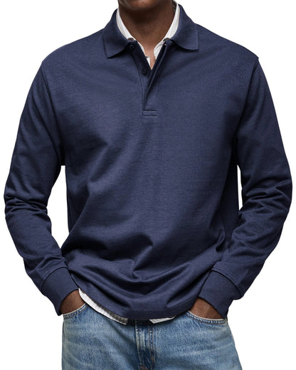 Long-Sleeved Luxury Polo Shirt – Comfortable & Versatile
