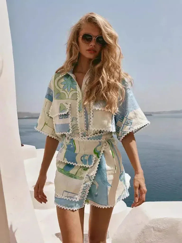 Arya Geometric Print Summer Set