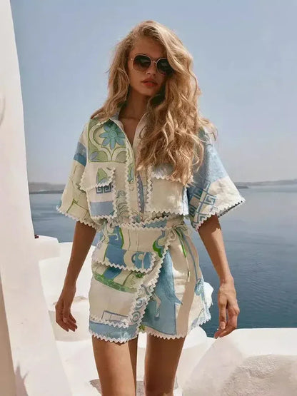 Arya Geometric Print Summer Set