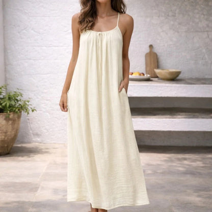 Women's Maxi Slip Dress with Adjustable Straps