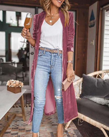 Women's Velvet Duster Cardigan