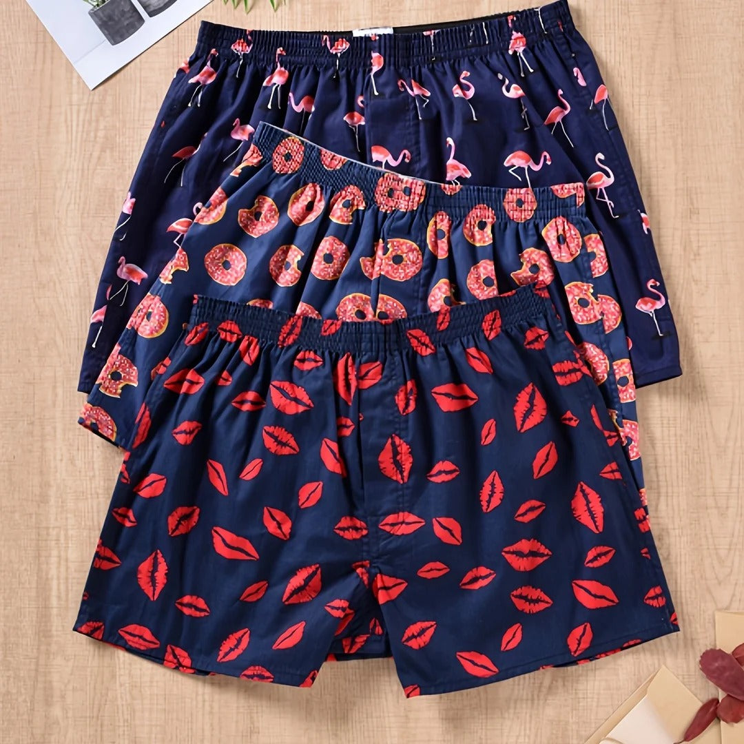 Men's Plant Print Boxers (Pack of 3)