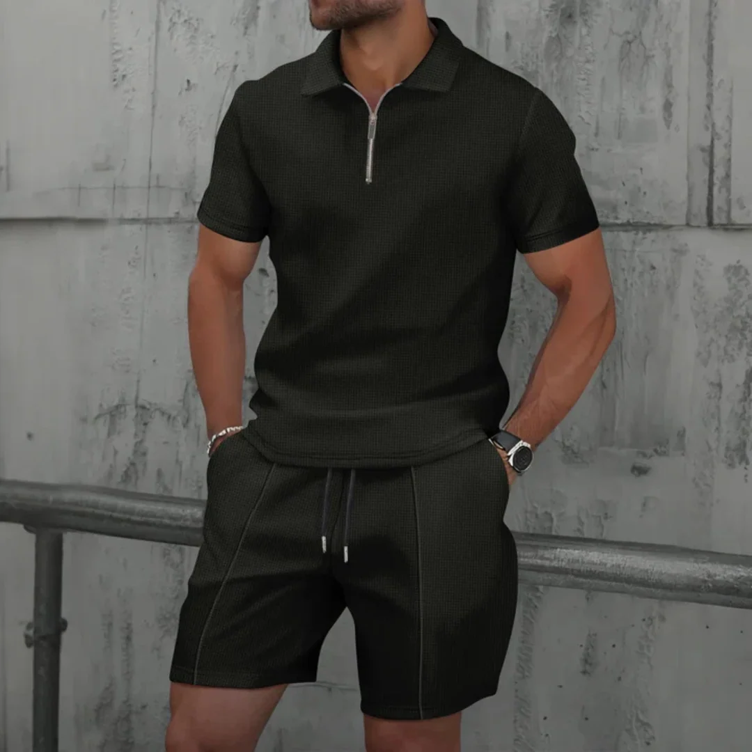 Men's Zip Polo and Shorts Co-Ord Set